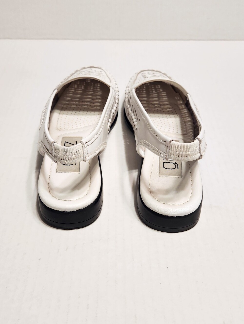 G. Wiz Jenny Vintage Woven Slingback Leather Low Heel Sandals Shoes White 6 M - Picture 7 of 11